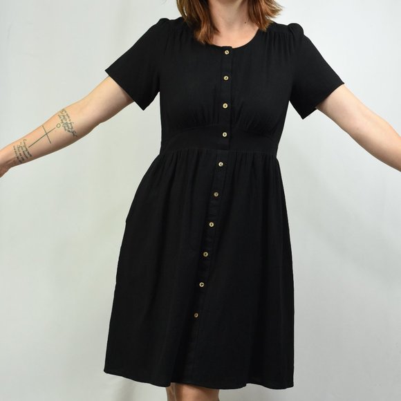 Roolee Dresses & Skirts - Roolee Pieced Waist Button Down Midi Dress Sz M